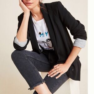 Anthropologie Cartonnier Black Cornerstone
Open Front Blazer Small